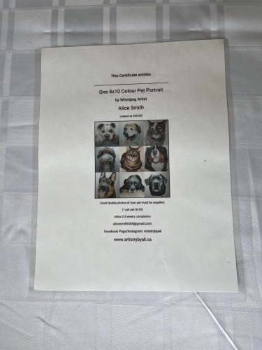 Pet Portrait Gift Certificate